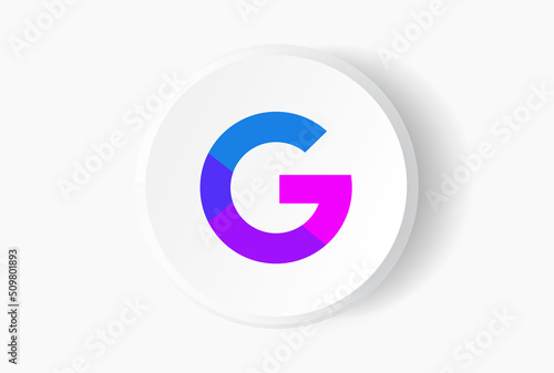 Initial Letter G Logo. Social media logo and icon. Blue, purple gradient on white isolated on background. Usable for business and branding logos. Flat vector logo design template element. photo