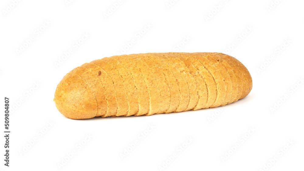 sliced loaf of bread on white background sliced loaf of bread on white background