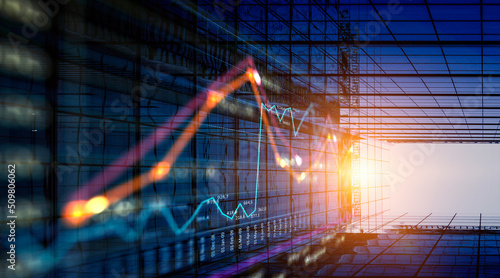 Konstfotografi Global financial markets concept. . Mixed media