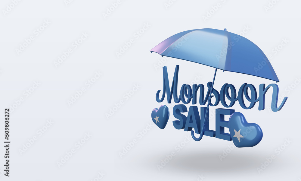 3d monsoon sale Somalia flag rendering right view