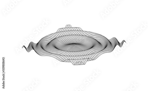 Vector illustration of the three dimensional representation of the sine function.