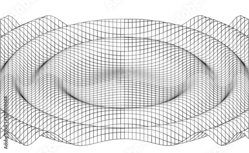 Vector illustration of the three dimensional representation of the sine function.