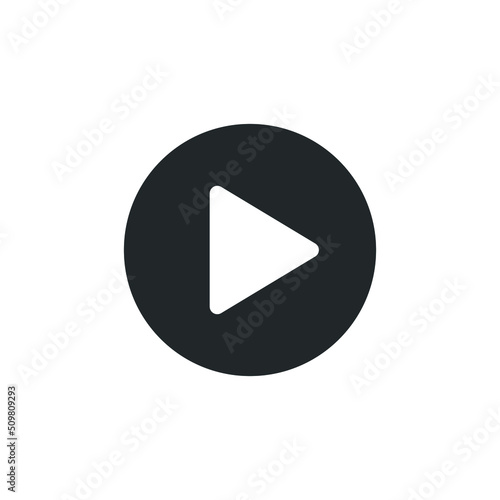 Play button flat vector icon isolated on a white background.