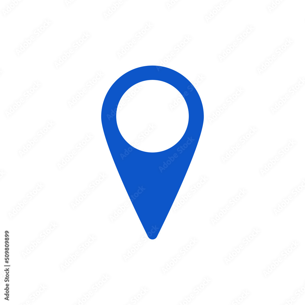 Pinpoint blue and white isolated icon. Pinpoint sign. Pinpoint blue and white isolated icon. Pinpoint sign.