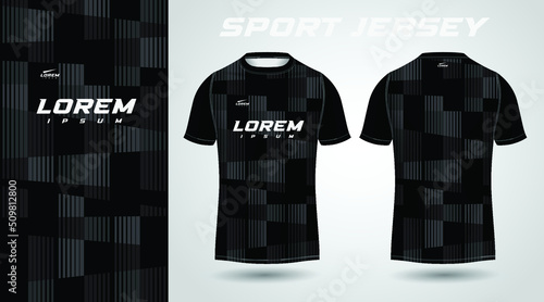 black t-shirt sport jersey design