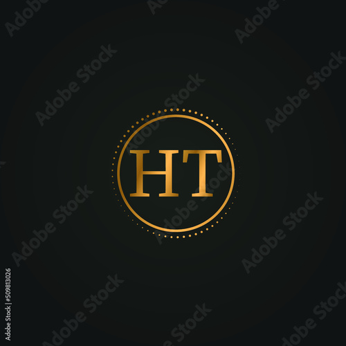 HT letter design for logo and icon.HT monogram logo.vector illustration with black background.