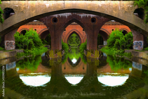 old bridges over the river, Bydgoszcz, Brda