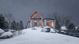 3D Rendering Illustration Of Modern House 