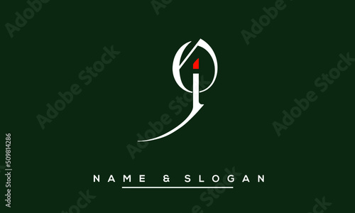 JO,  OJ,  J,  O   Abstract  Letters  Logo  Monogram