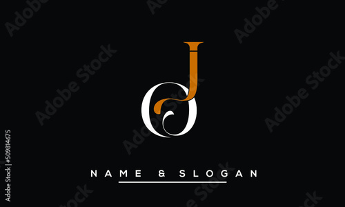 JO,  OJ,  J,  O   Abstract  Letters  Logo  Monogram