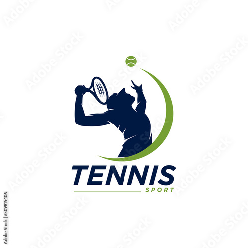 Tennis Sport Silhouette Logo Designs Template