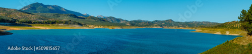 Iznajar reservoir, in Spain, web banner
