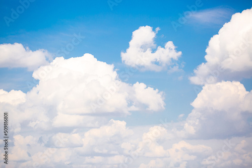 Beautiful clouds against the blue sky. Fluffy clouds, cloudy weather.