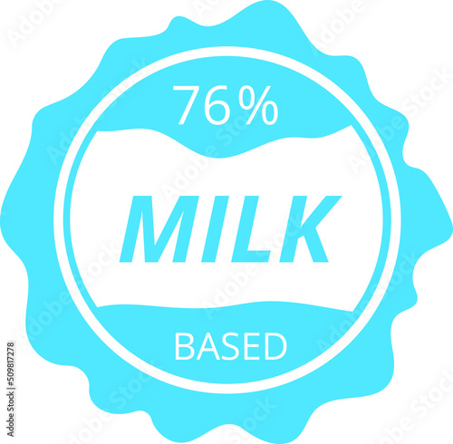 % percentage milk based sign label. Vector illustration
