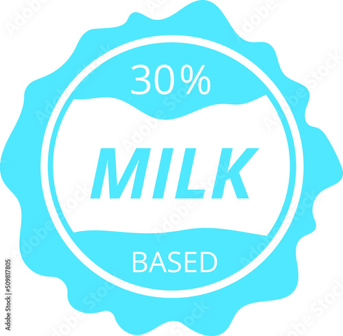% percentage milk based sign label. Vector illustration