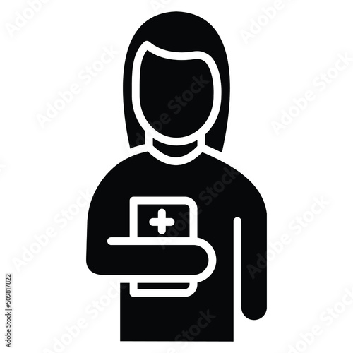 Lady Doctor Vector icon which is suitable for commercial work and easily modify or edit it

