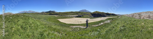 Hiking in the archipelago around Horn - Broennøoey municipality, Northern Norway- Europe 