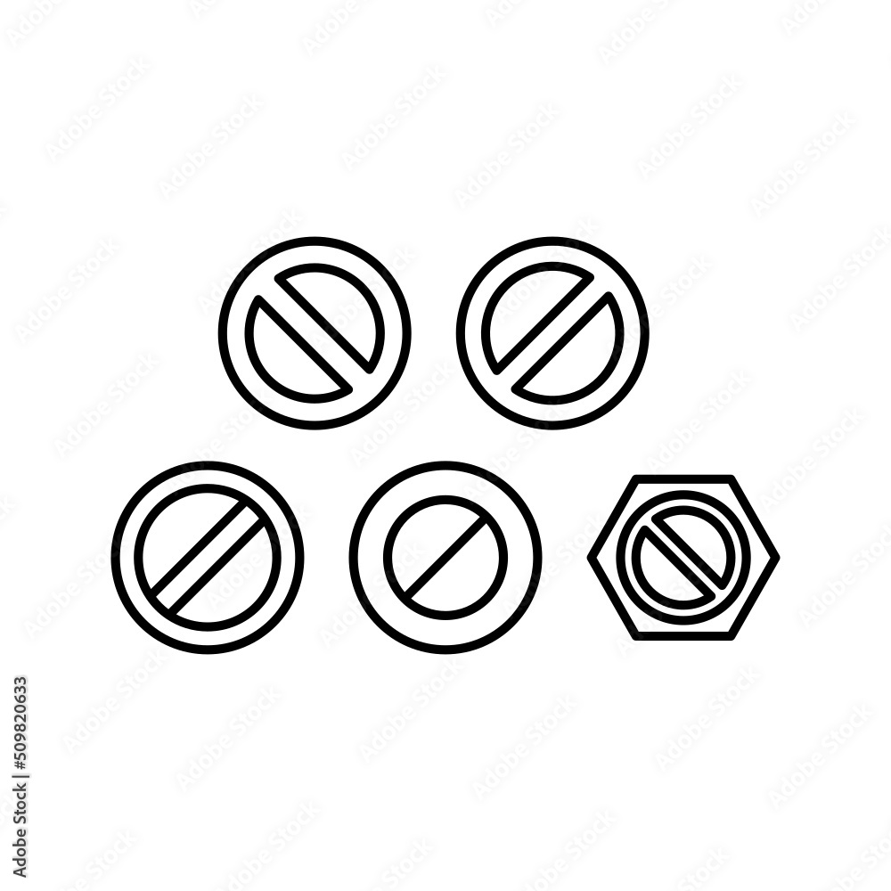 Block Icon Set Vector Symbol Design Illustration Block Icon Set Vector Symbol Design Illustration