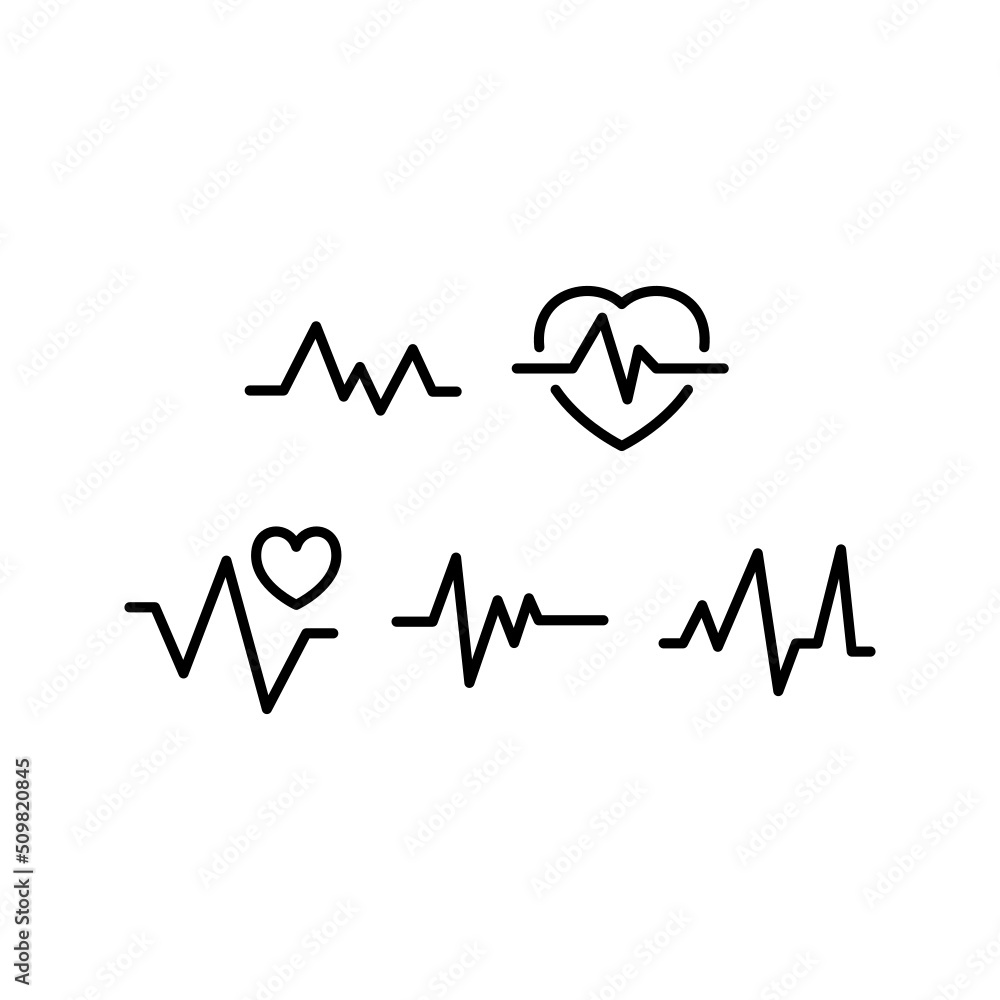 Heart Rate Icon Set Vector Symbol Design Illustration Heart Rate Icon Set Vector Symbol Design Illustration