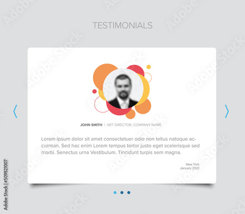 Testimonial review layout template