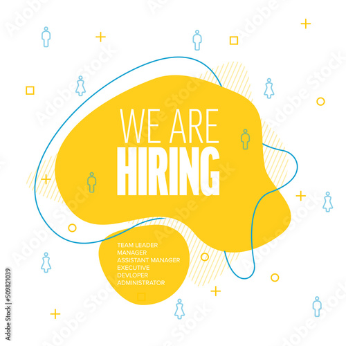 We are hiring minimalistic light flyer template - light yellow version with abstract shape photo