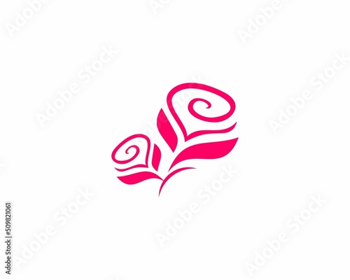 Abstract flower pink rose vector