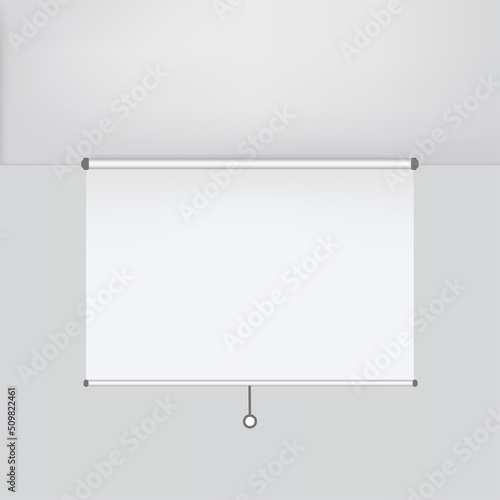 Meeting Projector Screen. Empty White Board Presentation