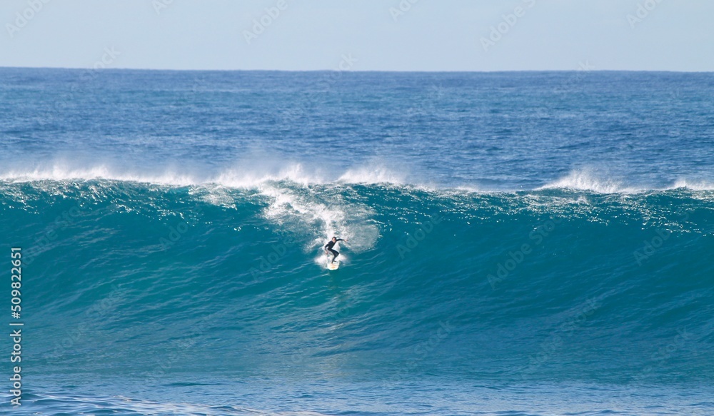Big Wave Surfer in Australia in a perfect blue day