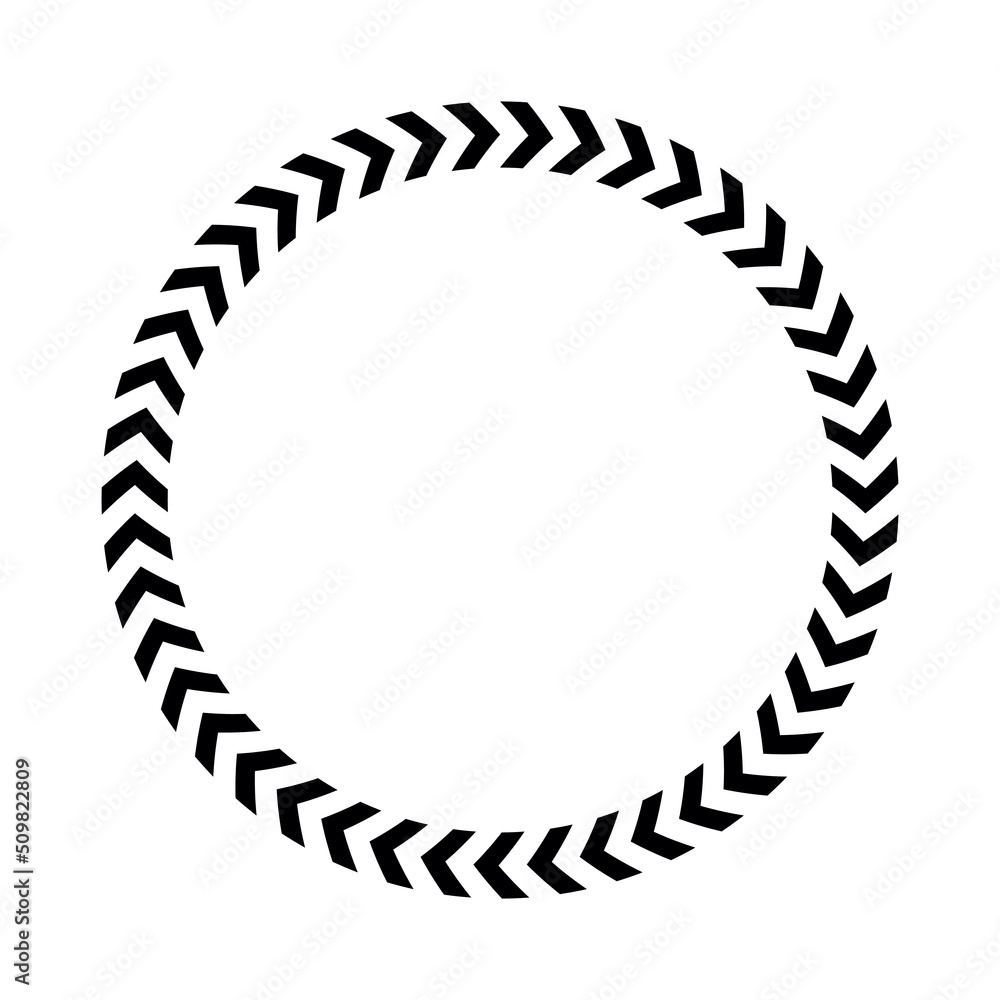 Chevron circle arrow icon. Round arrow frame. Vector isolated on white. Chevron circle arrow icon. Round arrow frame. Vector isolated on white.