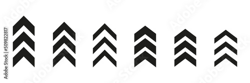 Arrow chevron symbol collection. Black arrows symbols set. Blend effect. Vector isolated on white.