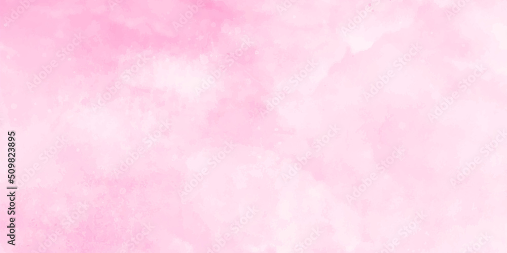 Pink abstract watercolor painting textured on white paper background with painting soft textured on wet white paper background, Abstract pink watercolor illustration banner, wallpaper 