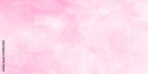 Pink abstract watercolor painting textured on white paper background with painting soft textured on wet white paper background, Abstract pink watercolor illustration banner, wallpaper 