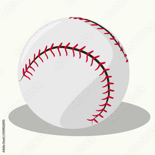 baseball ball isolated softball ball white color red for sport