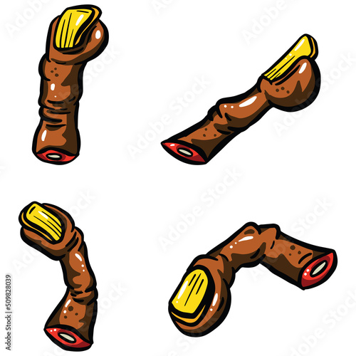 A collection of Cartoon Zombie Severed Finger Cartoon Illustrations