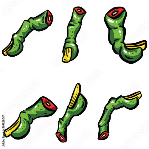 A collection of Cartoon Zombie Severed Finger Cartoon Illustrations
