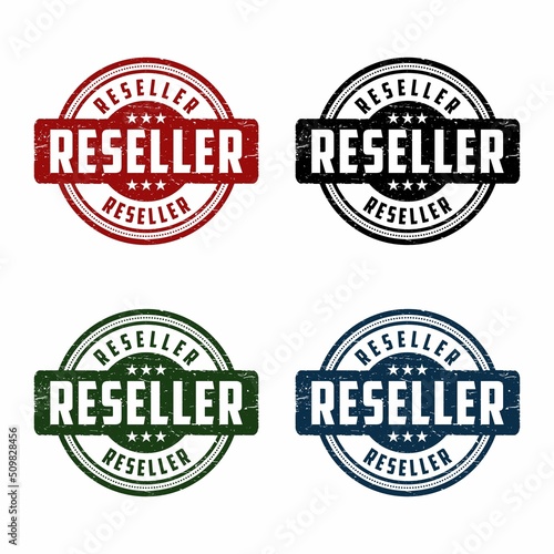 Reseller grunge rubber stamp on white background, vector illustration