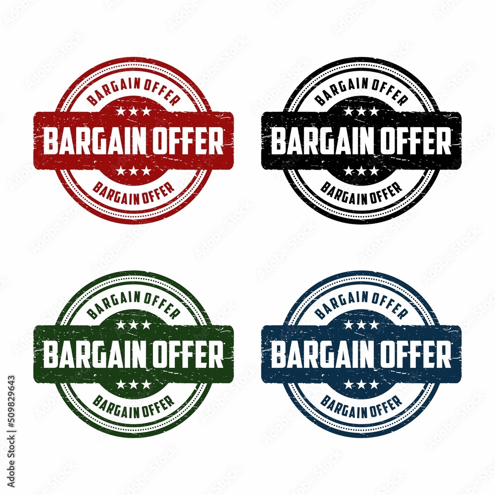 Fototapeta premium Bargain offer grunge rubber stamp on white background, vector illustration