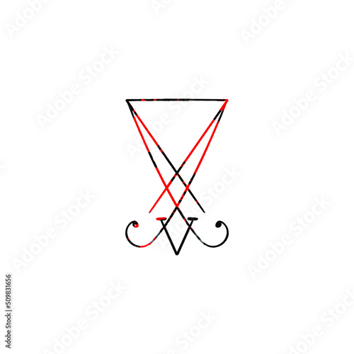 Sigil of Lucifer symbol vector seal of satan red and black ink tattoo idea art