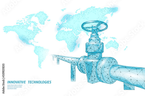 Oil well rig juck low poly business concept. Finance economy polygonal petrol production. Petroleum fuel industry pumpjack derricks pumping drilling point line connection dots blue vector illustration