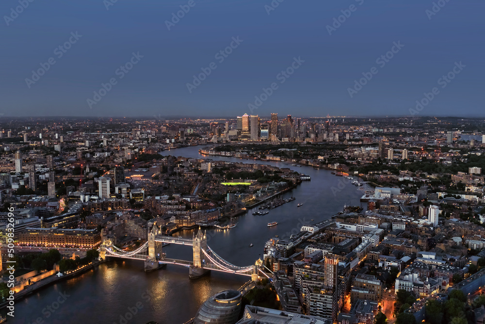 Panoramic view of London-UK taken on May 27, 2022.