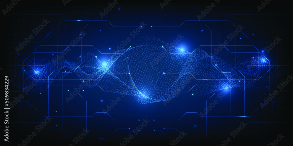 Abstract digital hi tech background with wave wireframe.Vector illustrations. Abstract digital hi tech background with wave wireframe.Vector illustrations.