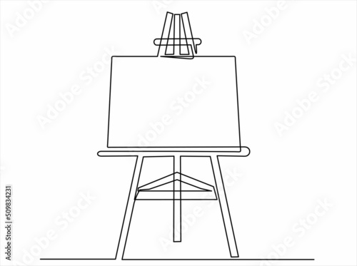 easel with blank canvas