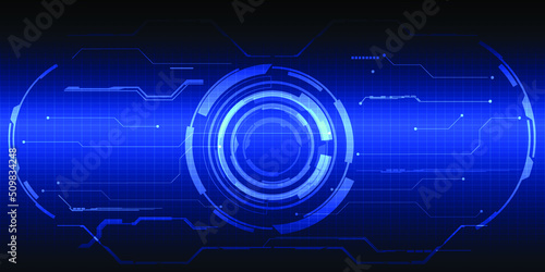 Vector illustrations of hi-tech HUD digital panel interface and display screen for advertising animation and game production artwork.Future technology and innovation concepts.