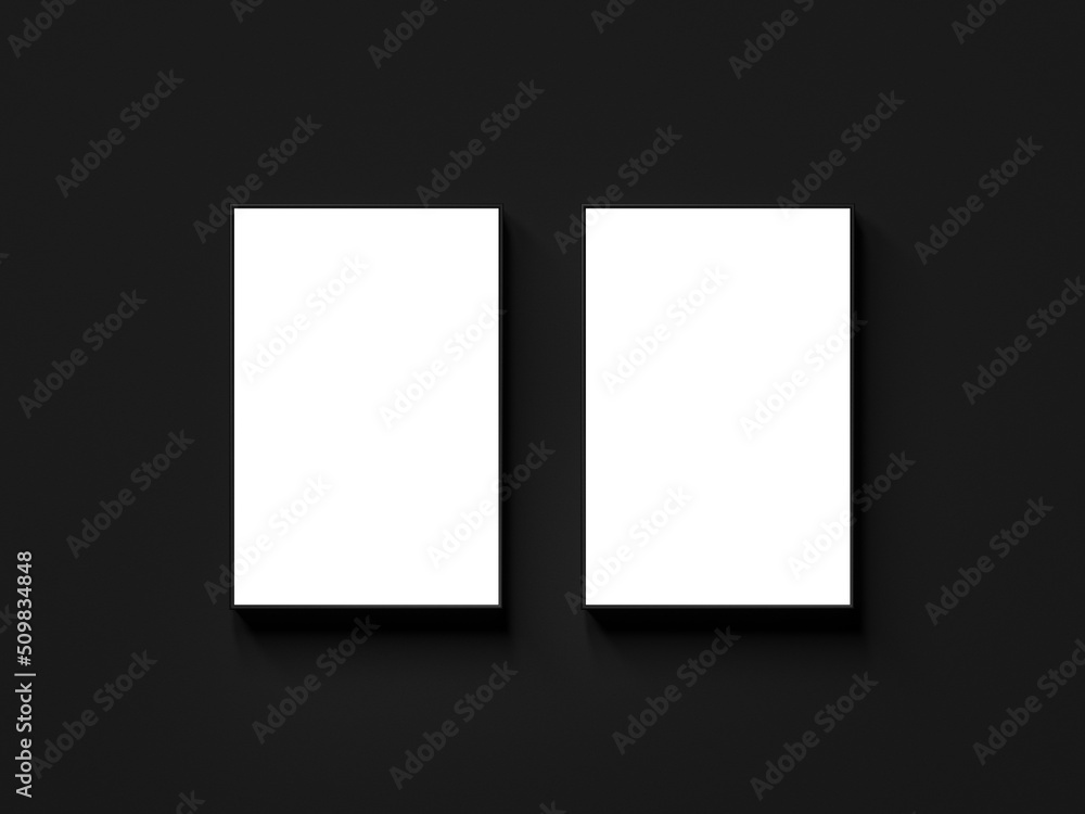 3D Illustration. App screen presentation and card mock up isolated on black background 3D Illustration. App screen presentation and card mock up isolated on black background