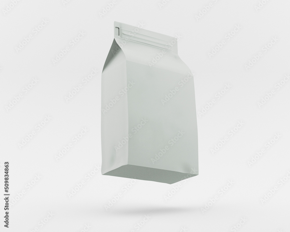 3D Illustration. Plastic bag mockup isolated on white background 3D Illustration. Plastic bag mockup isolated on white background
