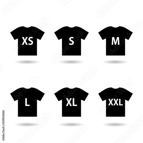 T-shirt size logo with shadow