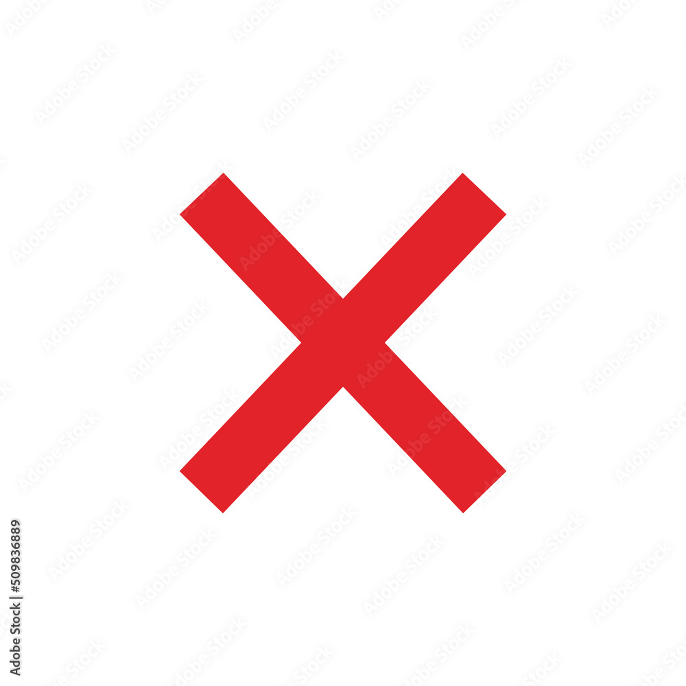 Red cross mark,icon for sociel media isolated on white background.Vector illustartion Red cross mark,icon for sociel media isolated on white background.Vector illustartion