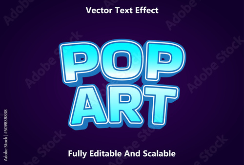 pop art text effect with blue color editable.