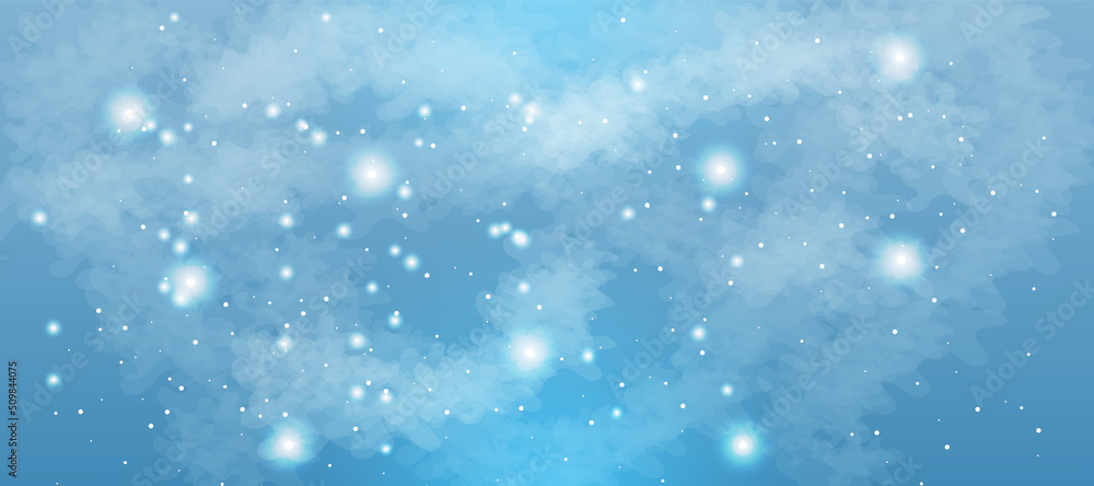 Realistic galaxy background with clouds and stars Stock Vector | Adobe ...