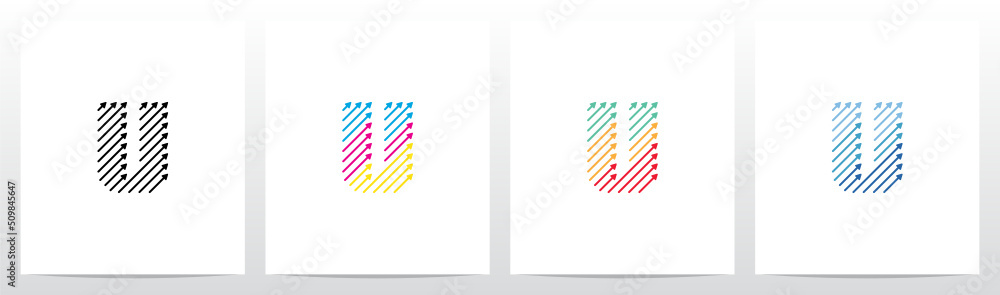 Diagonal Arrow Up Lines Letter Logo Design U Diagonal Arrow Up Lines Letter Logo Design U